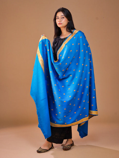 Women's Pure Wool Faux Pashmina Hand Embroidery Shawl